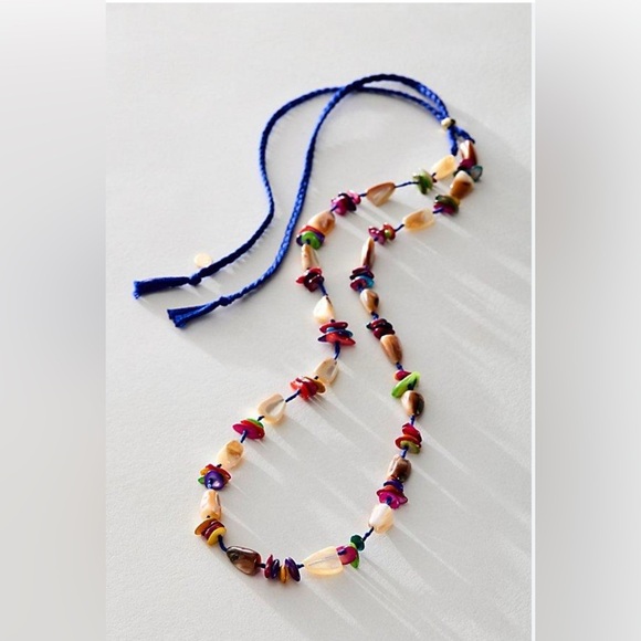 NWT Free People Colorful Beaded Necklace 24” Long - Picture 1 of 2